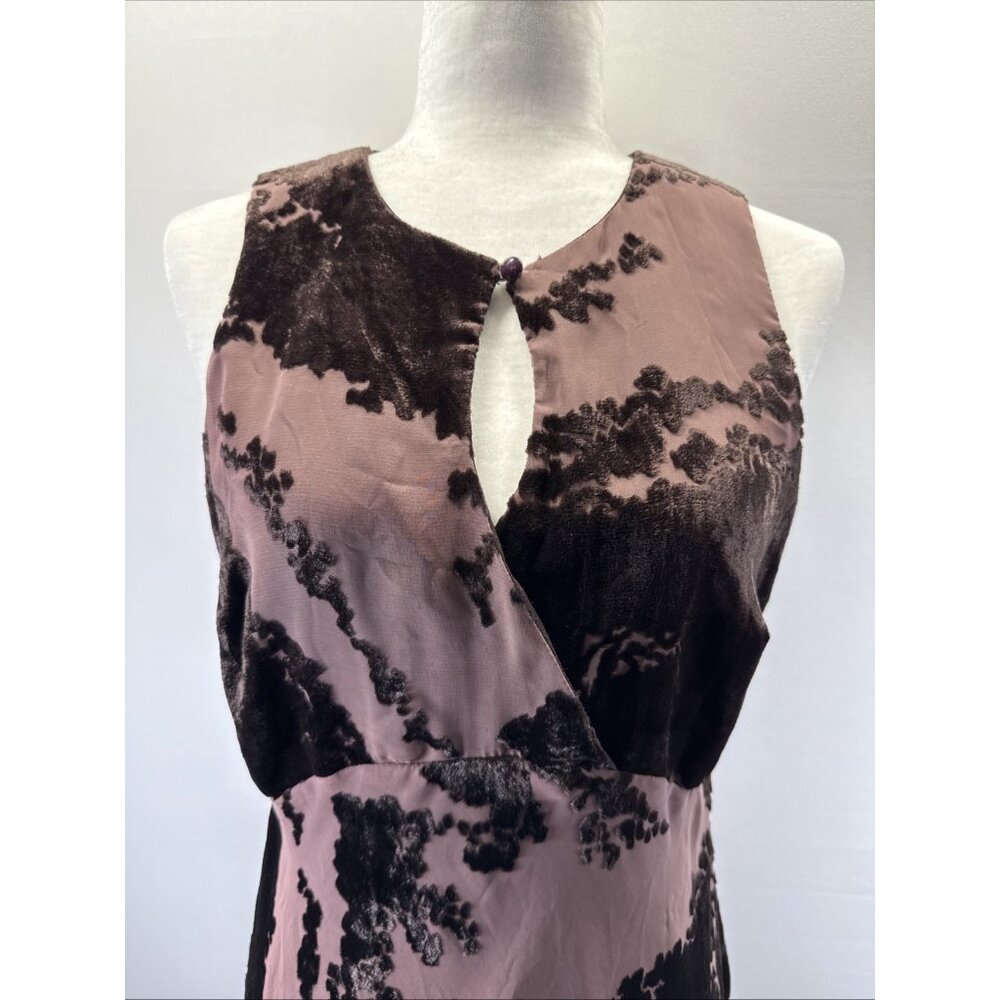 Vtg Carol Little‎ Velvet Burnout Maxi Dress 10 Gown Y2K Whimsigoth Fairy Sheer - Picture 2 of 16